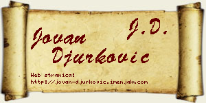 Jovan Đurković vizit kartica